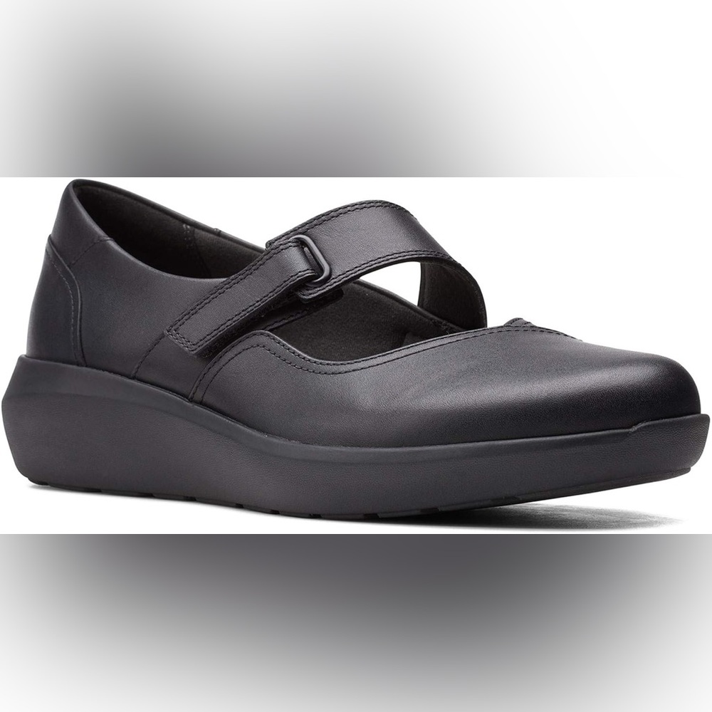 Clarks Womens Kayleigh Mill black leather size 9.5W